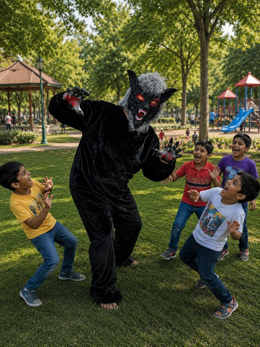 COSTUMEKING New lomdi black Smart Teddy Mascot Costume 5.8 Feet Soft Full Body Teddy Bear Elders Halloween Costume-picture-35