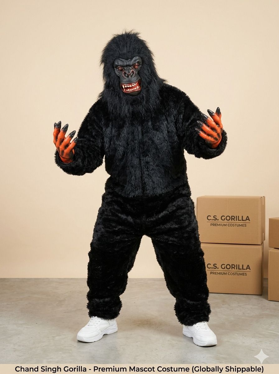 SAMAR FASHION Premium Gorilla Mascot Costume for Adults Elders Halloween Costume-picture-16