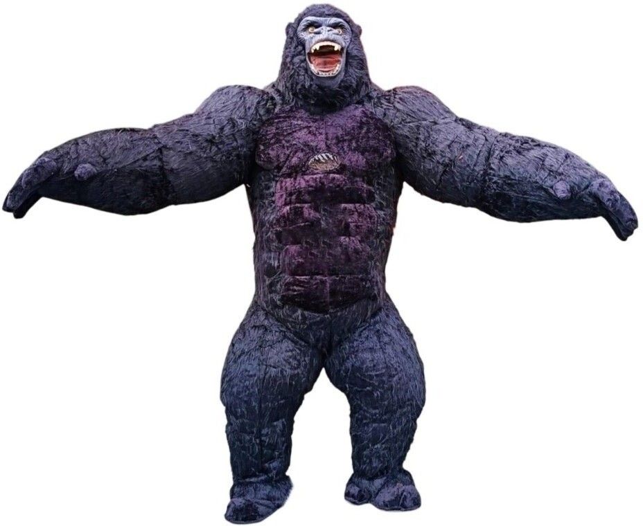 JUMPING JHULA Black Gorila Fur Mascot Costume (6.5 Feet ) Elders Halloween Costume-image-2