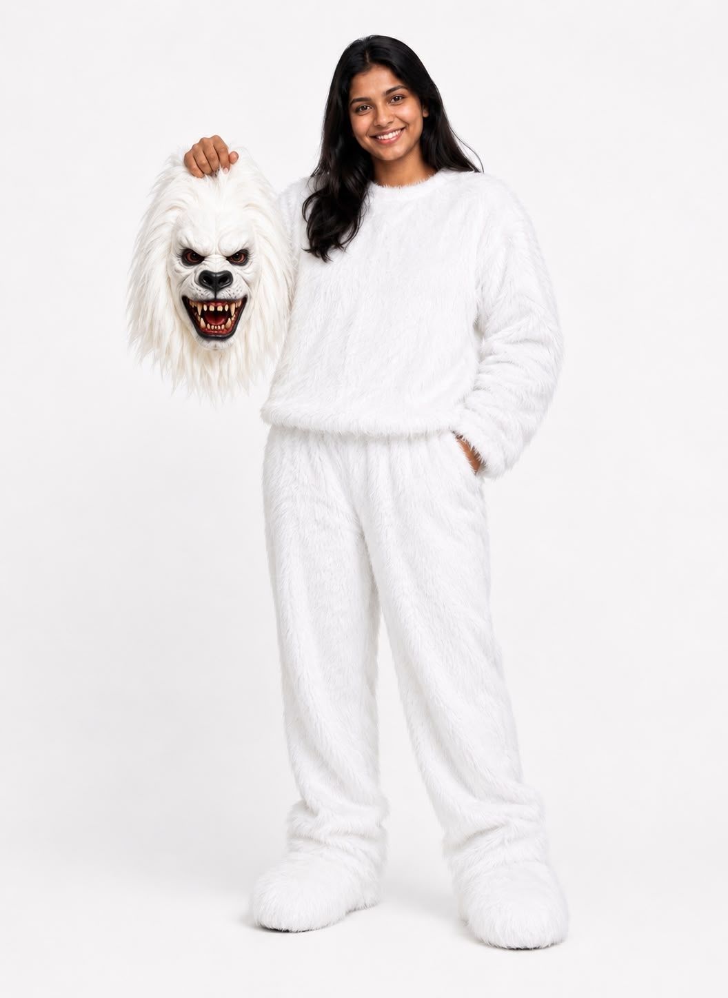 COSTUMEKING New White bhediya costume and mascot unice and best quality Elders Halloween Costume-image-41
