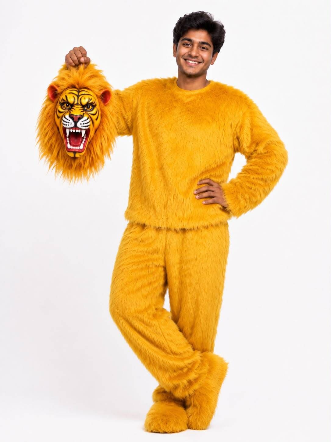 GLOBAL HALLOWEEN MASCOT Lion Mask with costume Elders Halloween Costume-picture-27