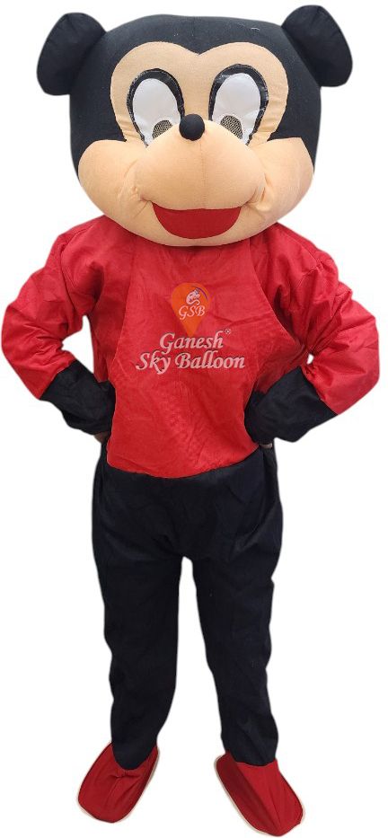 GANESH SKY BALLOON Red With Mickey Teddy Velvet Costume With 6 Feet Elders Halloween Costume-picture-18
