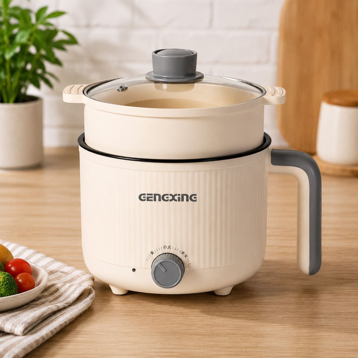 Multi-Function Electric Cooking Pot with Steamer ,Non-Stick Cooker Air Fryer, Deep Fryer, Egg Boiler, Egg Cooker, Food Steamer, Rice Cooker, Travel Cooker-image-46