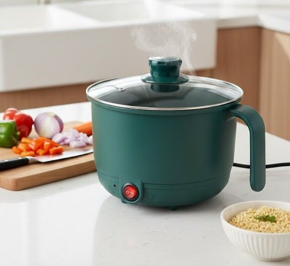 Green Electric Kettle Egg Boiler, Egg Cooker, Egg Roll Maker, Rice Cooker-image-17