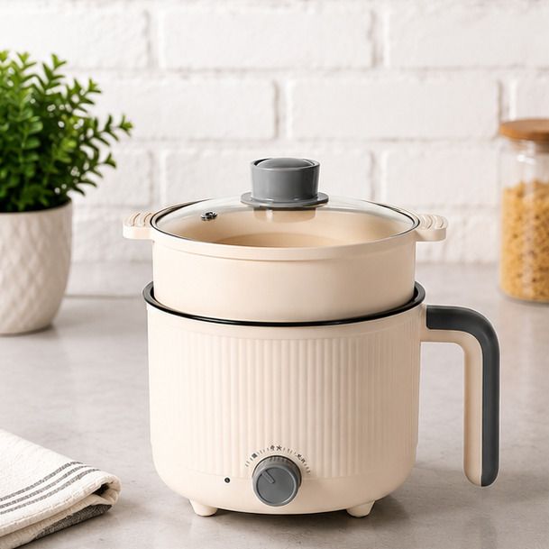 All-in-One Electric Cooking Pot with Steamer Food Steamer, Rice Cooker, Travel Cooker, Egg Boiler-image-8