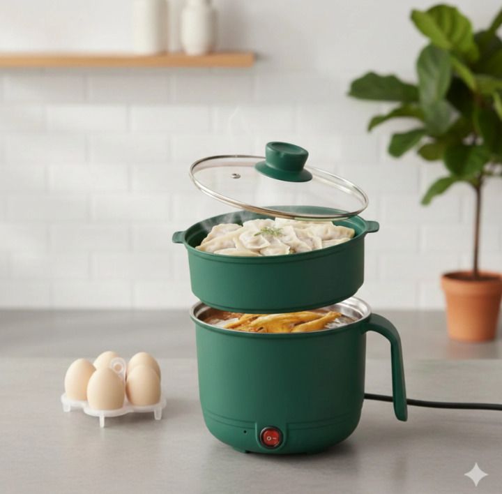 Multi-Functional Electric Cooking Pot with Steamer Egg Cooker, Electric Pressure Cooker, Food Steamer, Rice Cooker-image-23