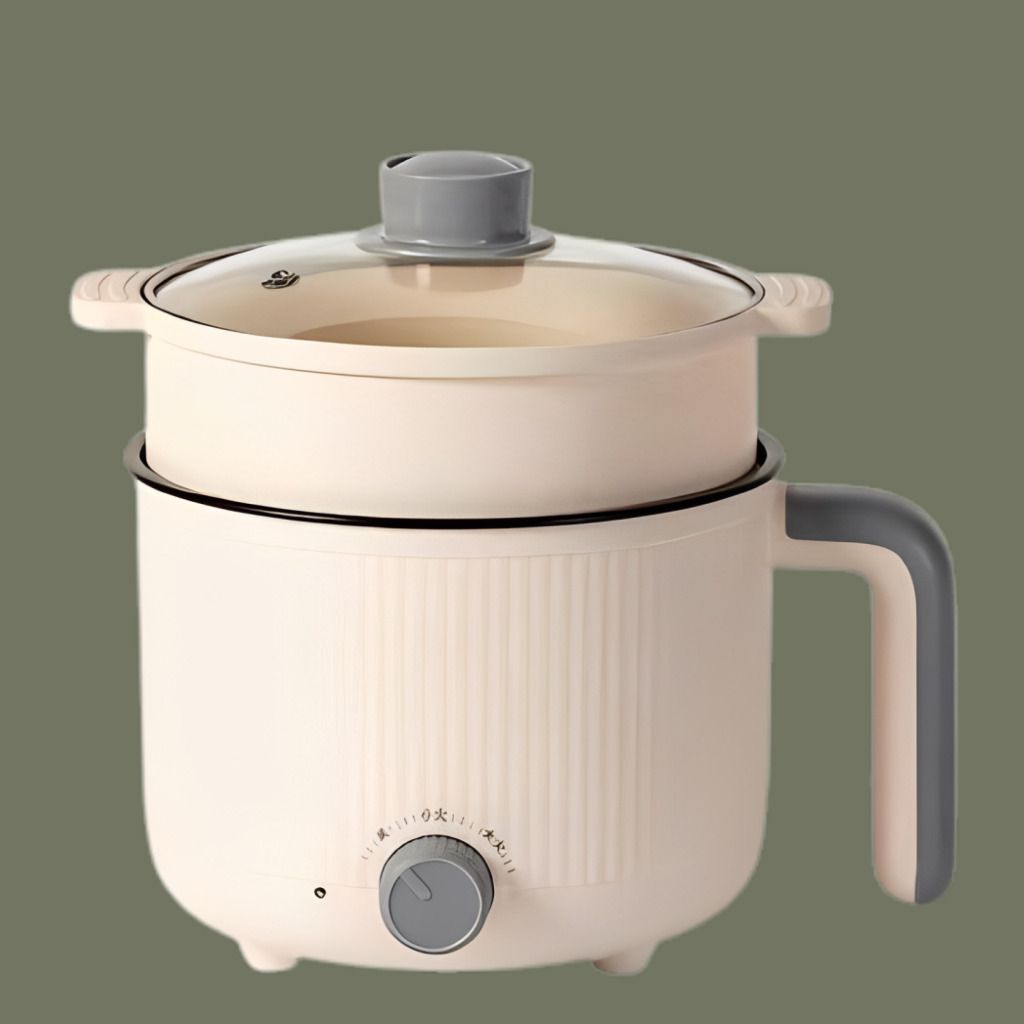 Electric Cooking Bowl with Glass Lid and Steam Rack Food Steamer-image-31