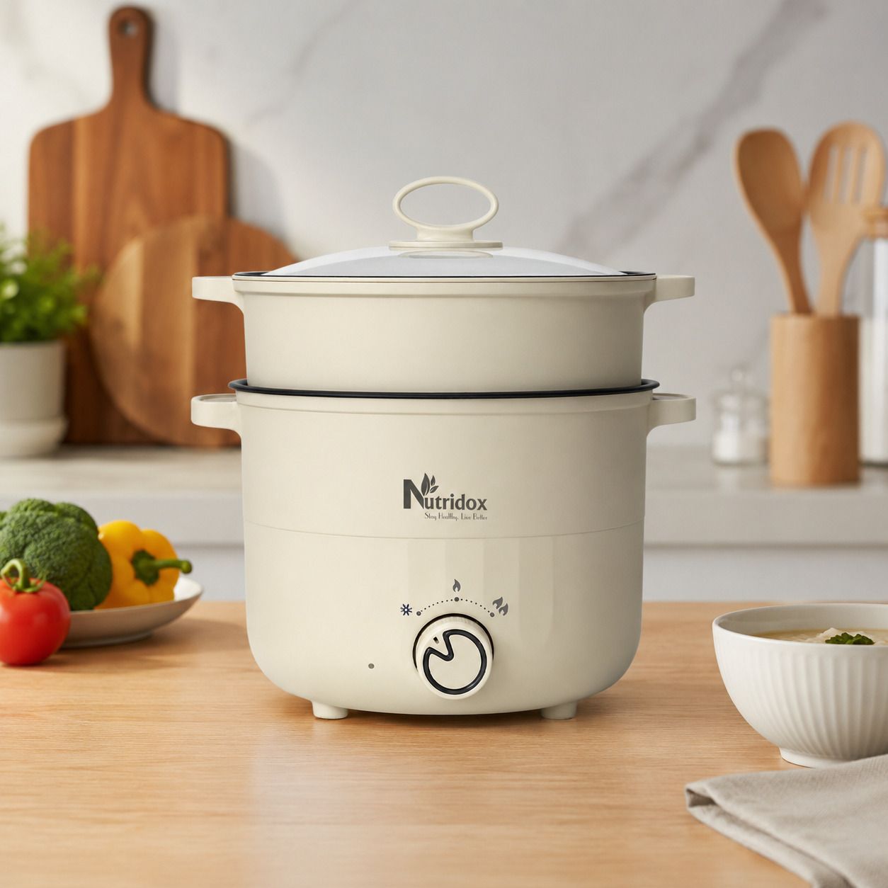MultiPurpose Electric Cooker 1.8L | NonStick Ceramic | for Rice, Soup & Noodles Rice Cooker, Travel Cooker-image-22