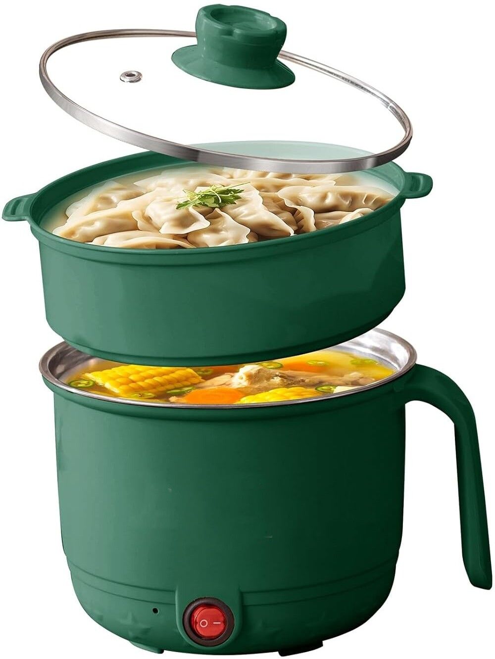 Electric Cooking Pot & Steamer 1.5L Multi Cooker with Concealed Base Electric Pressure Cooker, Food Steamer, Rice Cooker, Travel Cooker