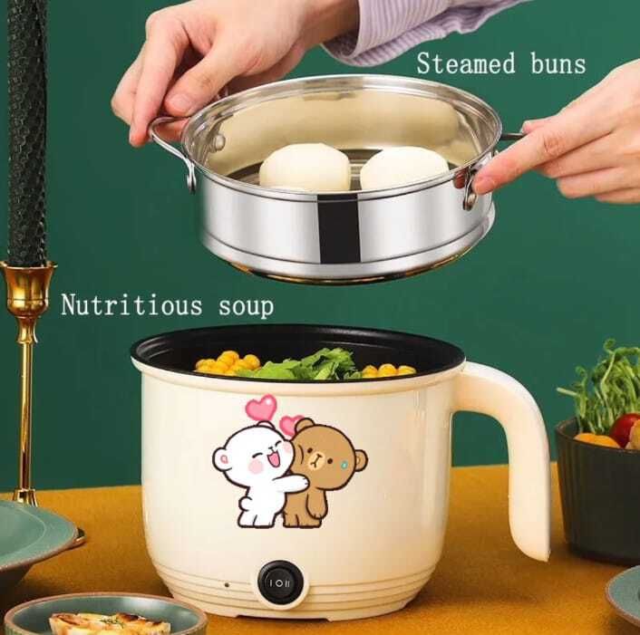creation bazaar Multifunction Portable Electric Cooking Pot for Cooking Frying Stew & Steaming Rice Cooker, Travel Cooker, Egg Cooker, Egg Boiler-picture-24