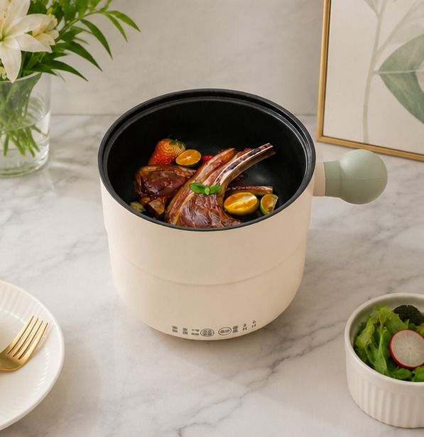 kavonex Electric Cooking Pot with Non Stick Interior Multi Use Cooker Egg Cooker, Rice Cooker, Travel Cooker-picture-33