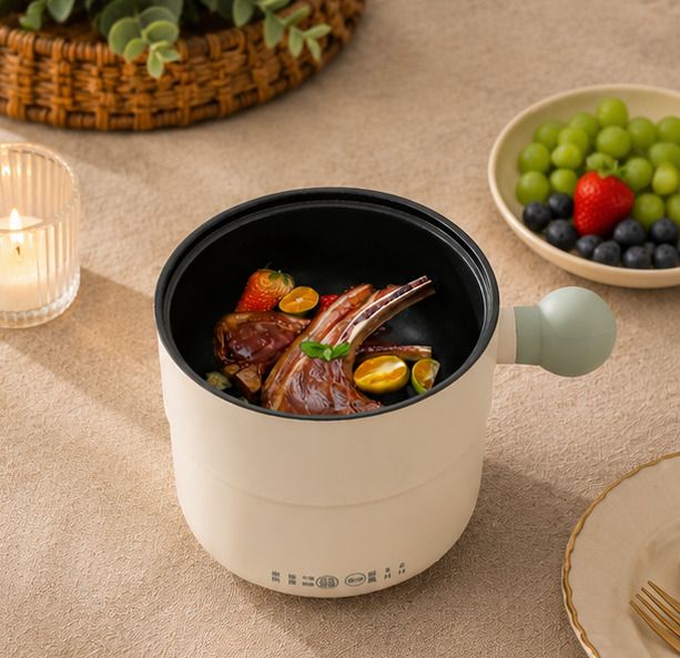 Compact Electric Multi Cooker with Non Stick Cooking Pot Egg Cooker, Rice Cooker, Travel Cooker-image-18