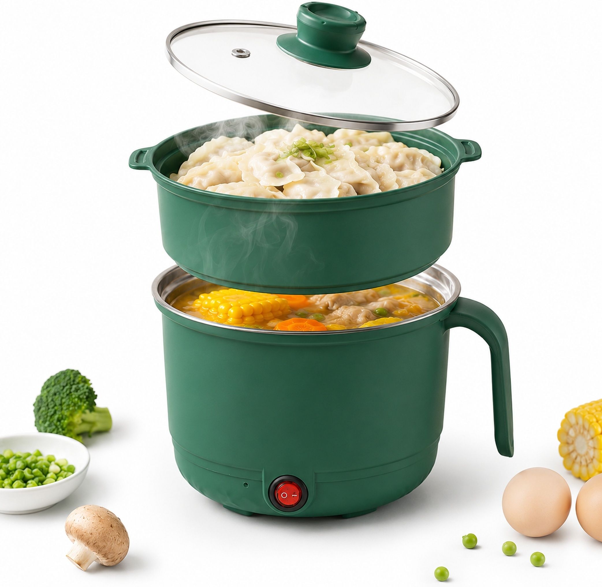 Mini Electric Cooking Pot for Office Lunch Meals Electric Pressure Cooker, Food Steamer, Rice Cooker, Slow Cooker, Travel Cooker-image-18