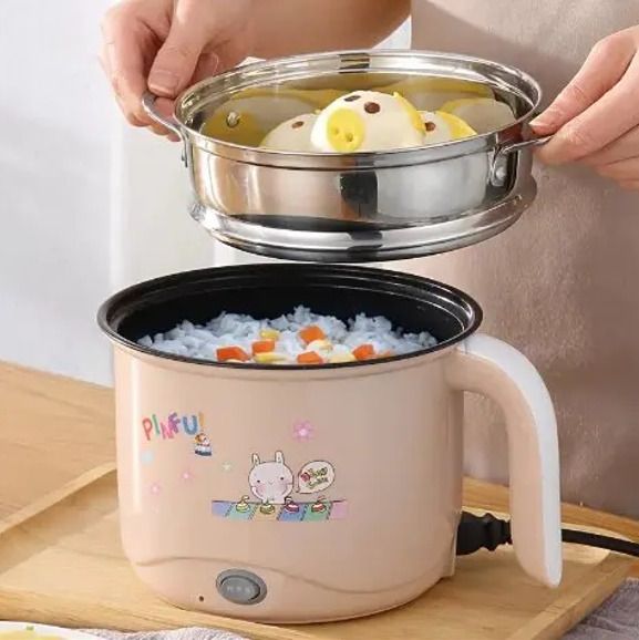 Electric Cooking Pot Non-Stick Cooker, Egg Boiler Rice Cooker, Travel Cooker Multi Cooker Electric Kettle
