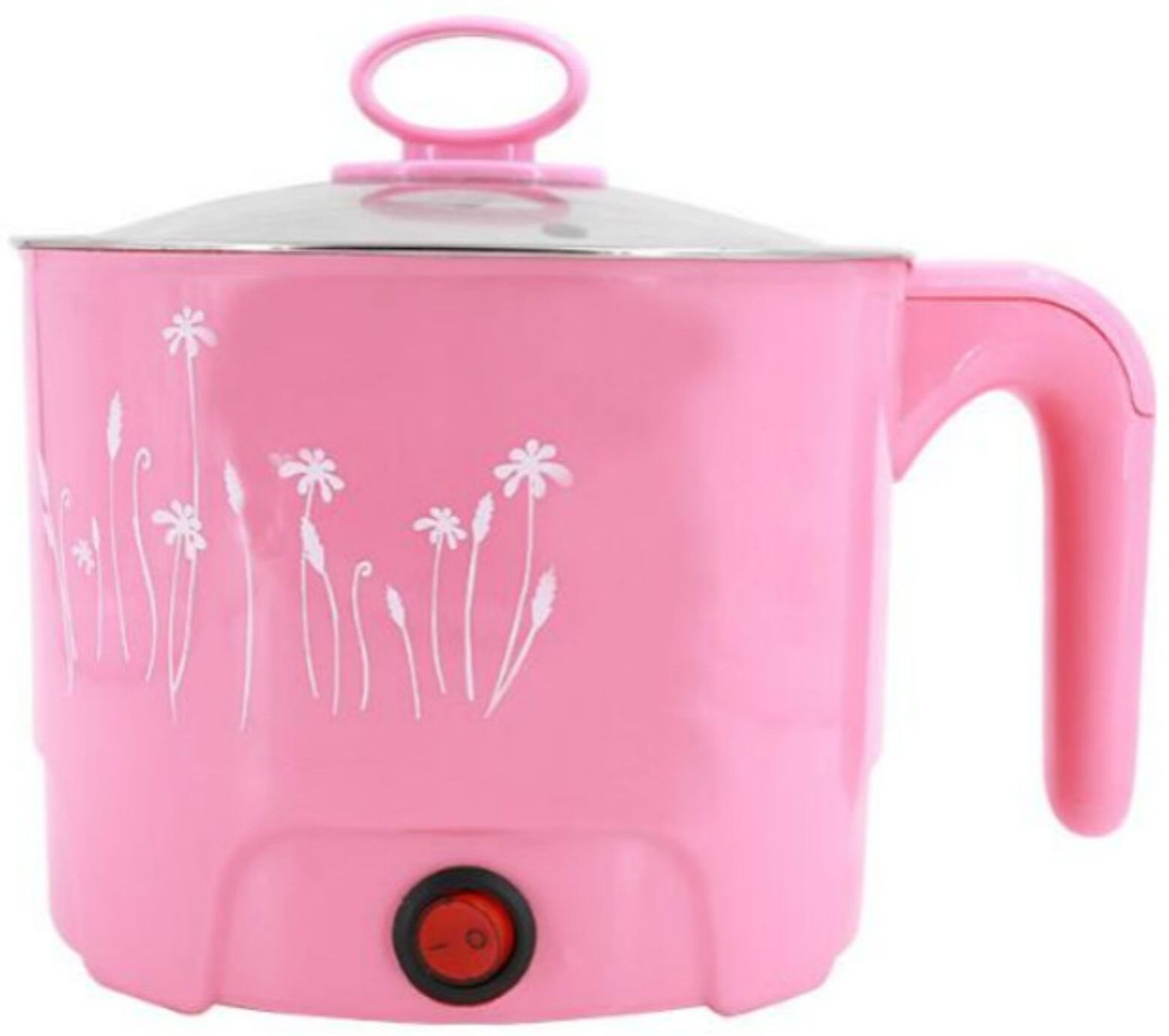 Mini Electric Cooker with Glass Lid Base Concealed Base Cooking Pot Noodle Maker Travel Cooker