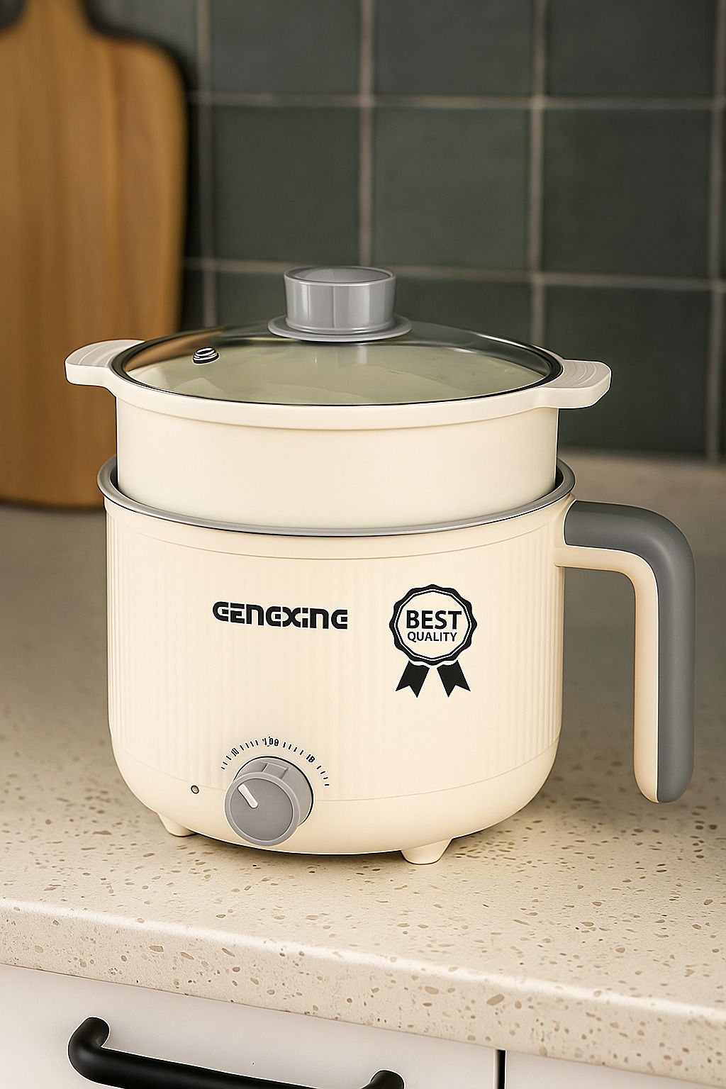 GENGXING Electric Cooker / Multi-Functional Hot Pot with Steamer Air Fryer, Egg Boiler, Deep Fryer, Food Steamer, Rice Cooker, Travel Cooker, Egg Roll Maker