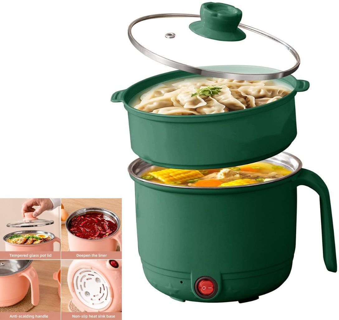 Multi-Function Mini Hot Pot Egg Boiler, Egg Cooker, Food Steamer, Rice Cooker, Slow Cooker, Travel Cooker-image-4