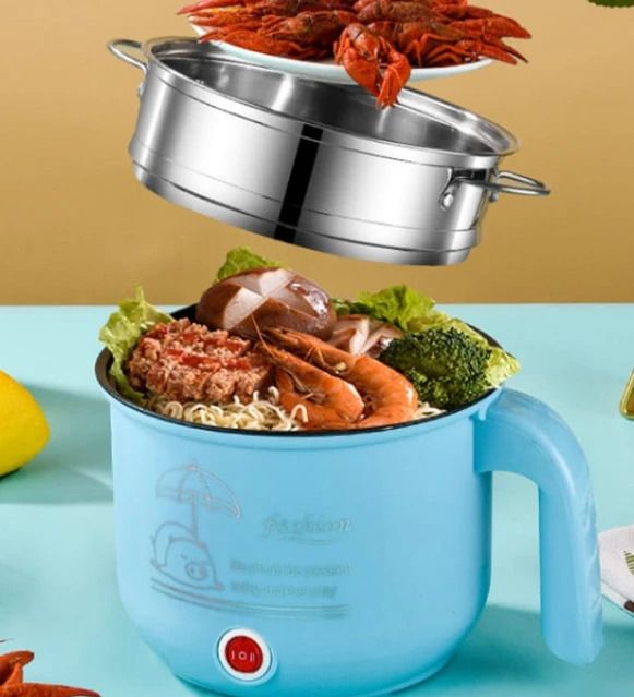 Cooking Pot Noodle Maker Egg Boiler Vegetable and Rice Cooker and Steamer Rice Cooker, Travel Cooker
