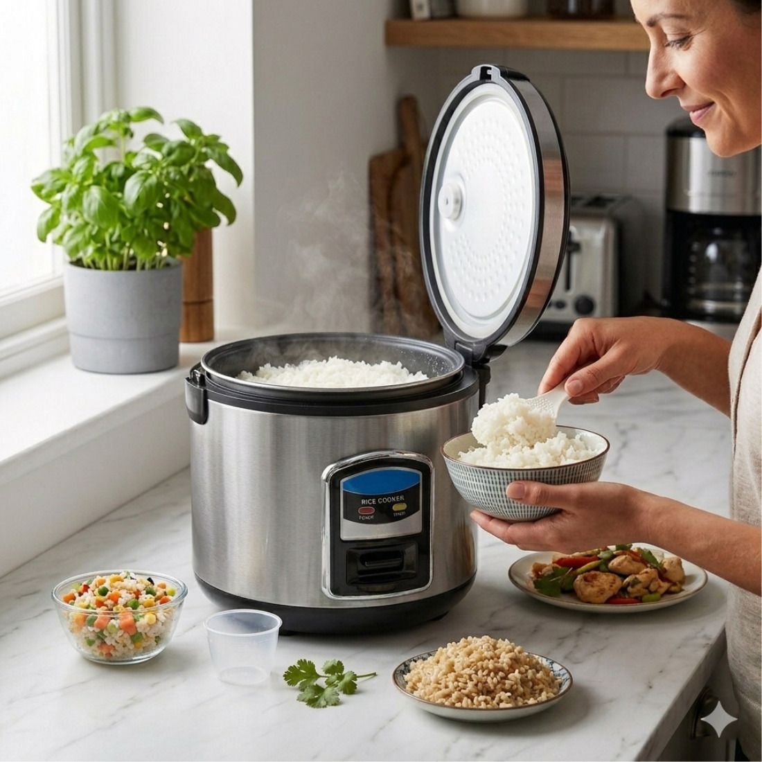 2 Litre Rice Cooker with 700W Power Cable, Spoon & Measuring Cup Included Electric Pressure Cooker, Food Steamer, Rice Cooker, Slow Cooker-image-19