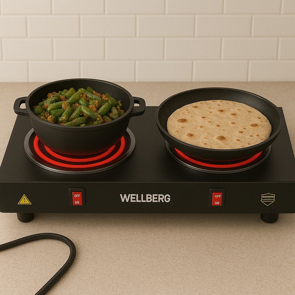 wellberg Double Burner 2000W Electric Hot Plate Stove with Portable Dual Coil for Dorms Electric Cooking Heater-picture-16