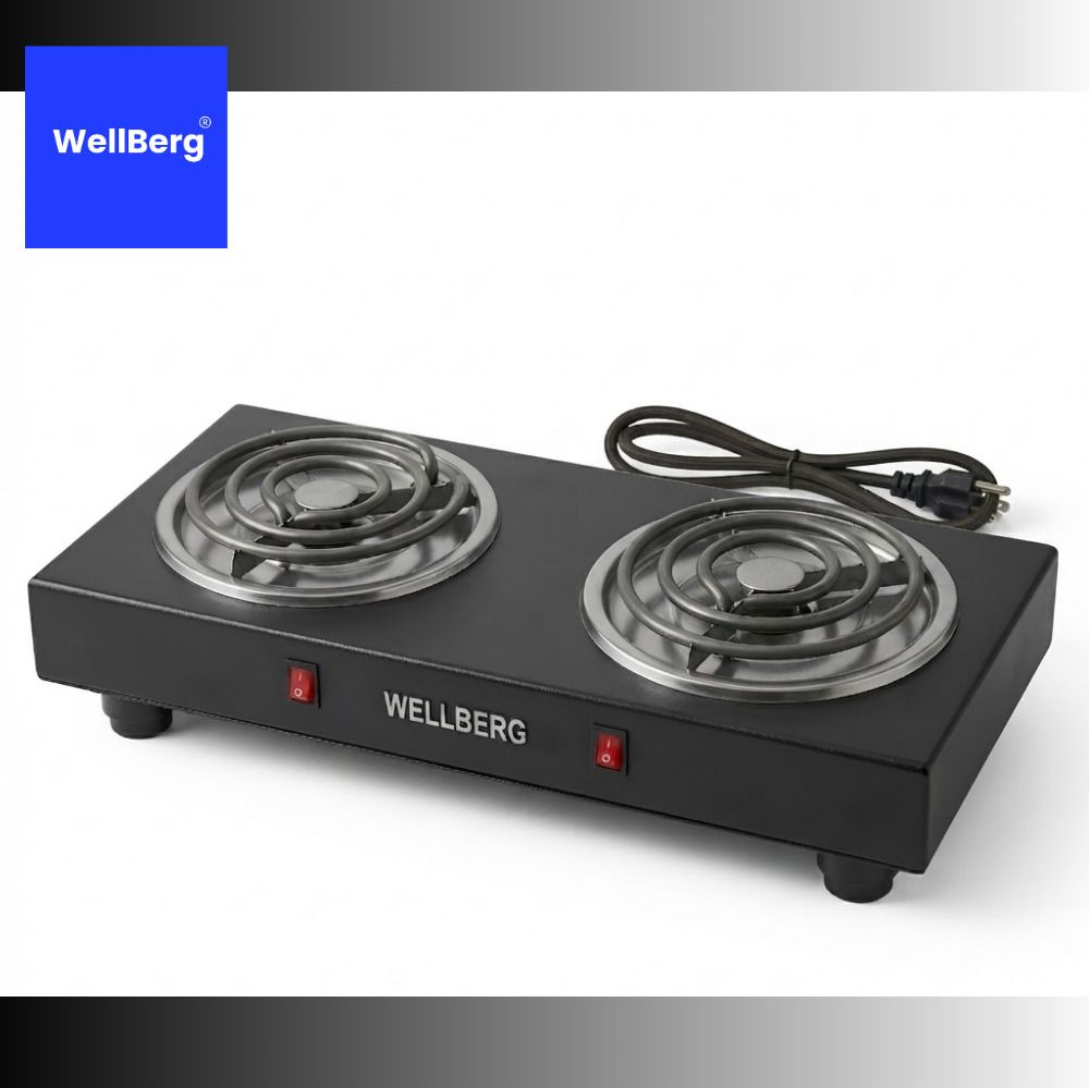 Electric Cooking Heater Double Burner 2000W with Separate Coil Switches Electric Cooking Heater-image-3