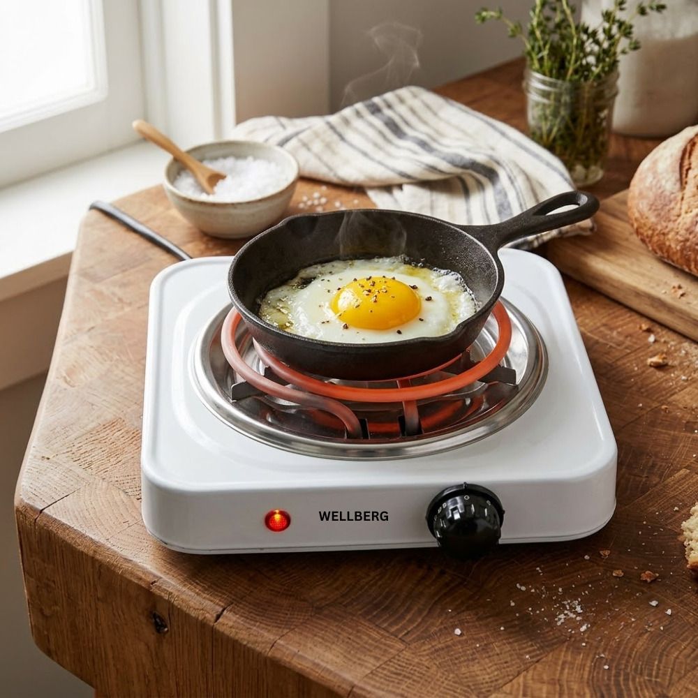 wellberg Electric Hot Plate Single Burner with Adjustable Heat Control 1500W Electric Cooking Heater-picture-0