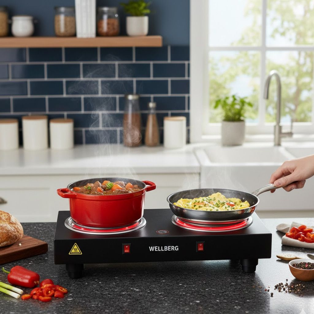 wellberg Double Burner 2000W Hot Plate – Portable Electric Stove with Switch Control Electric Cooking Heater-picture-19