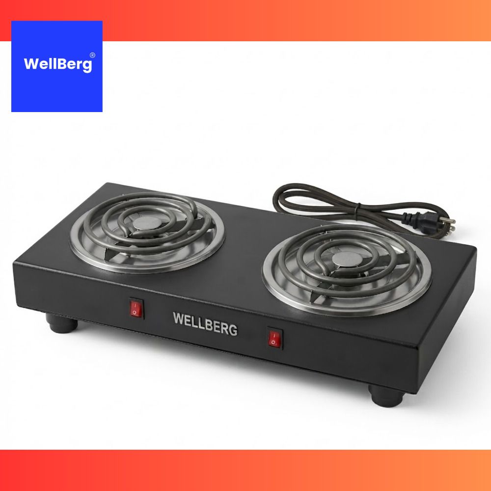 wellberg Electric Double Burner Cooktop 2000W with Stainless Steel Heating Coils Electric Cooking Heater-picture-31