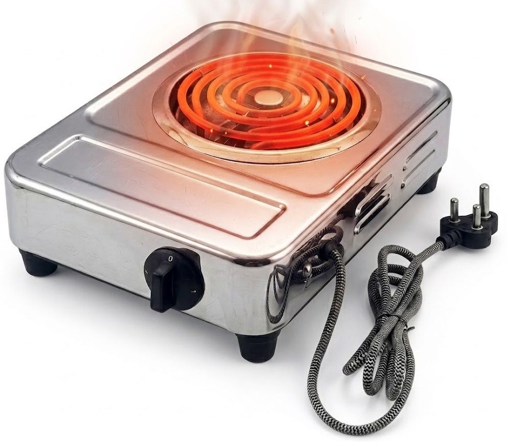 2000 Watts Single Burner Radiant Grill Round G-Coil Hot Plate Cooktop Cord Stove Electric Cooking Heater-image-12