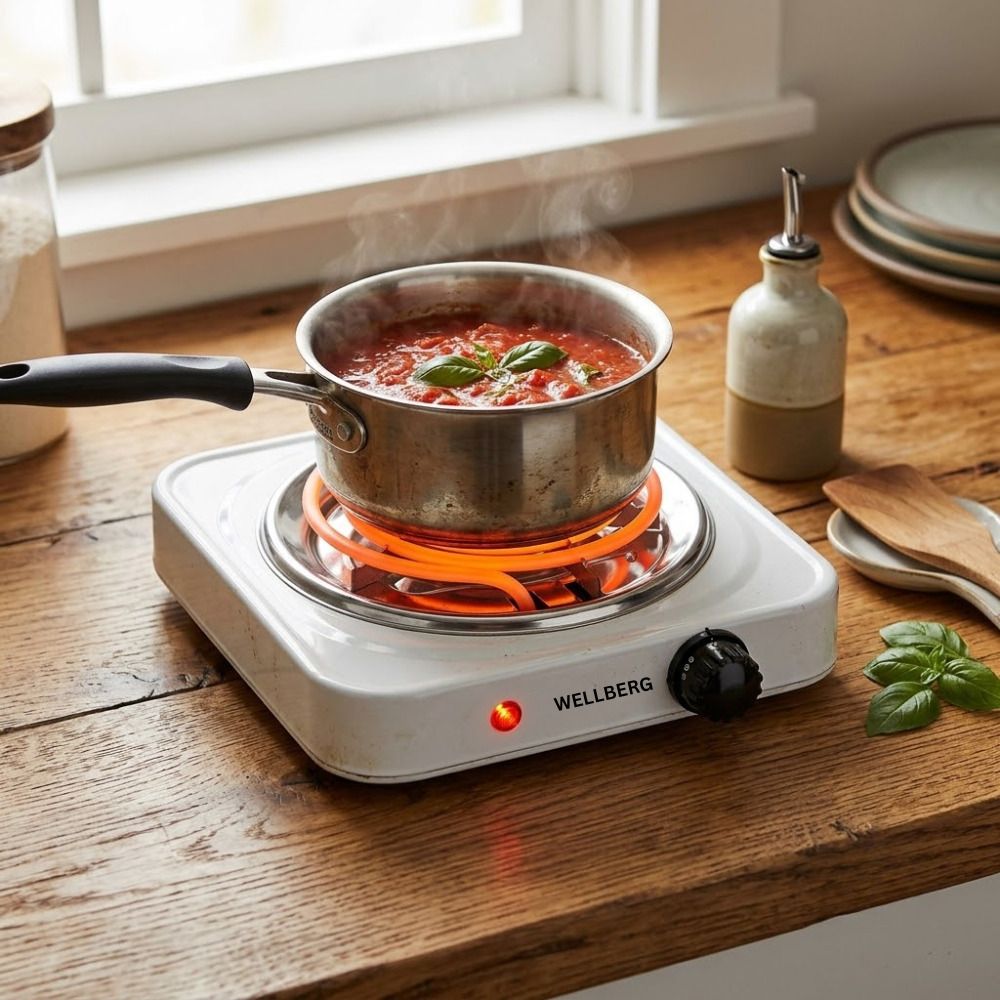 Portable Single Burner Hot Plate with Fast Heating Coil 1500W Power Electric Cooking Heater-image-37