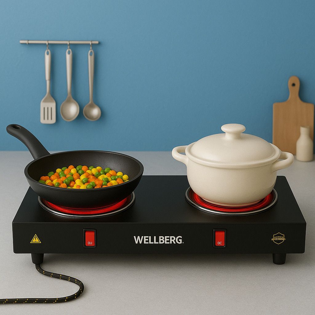 wellberg Double Hot Plate Electric Stove | Dual Burner | Portable Cooking Appliance Home. Electric Cooking Heater-picture-25