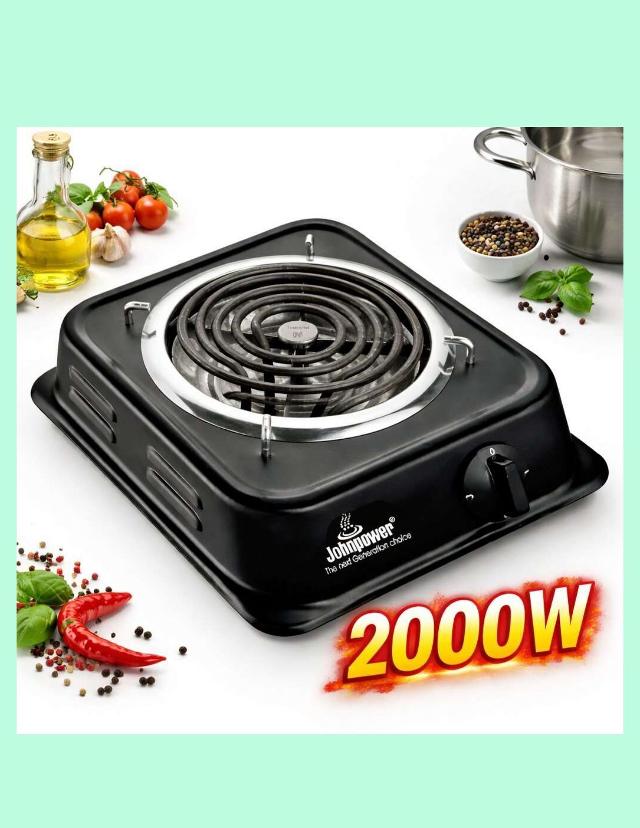 johnpower 2000w Black Hotplate-31 Electric Cooking Heater-picture-49