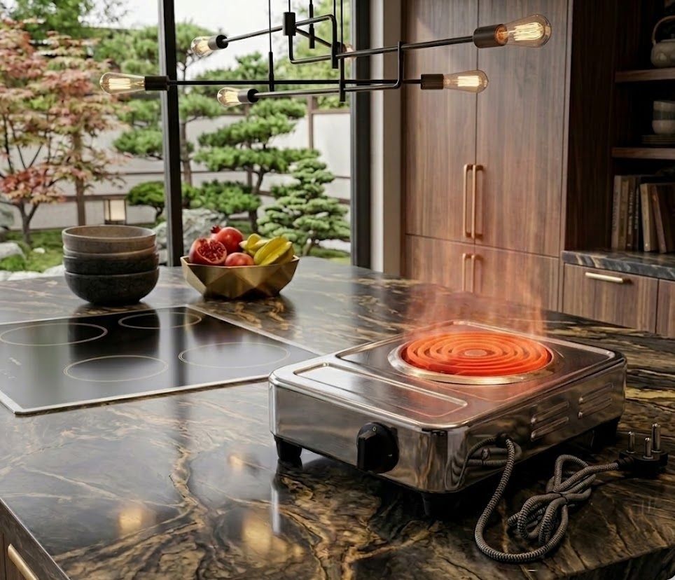 uniqon Radiant Grill 2000 Watts Single Burner Round G-Coil Hot Plate Cooktop Cord Stove Electric Cooking Heater-picture-20