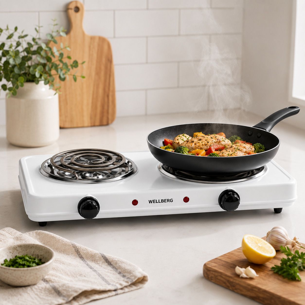 wellberg 2000W Compact Dual Burner Electric Cooktop for Cooking and Frying Electric Cooking Heater-picture-28