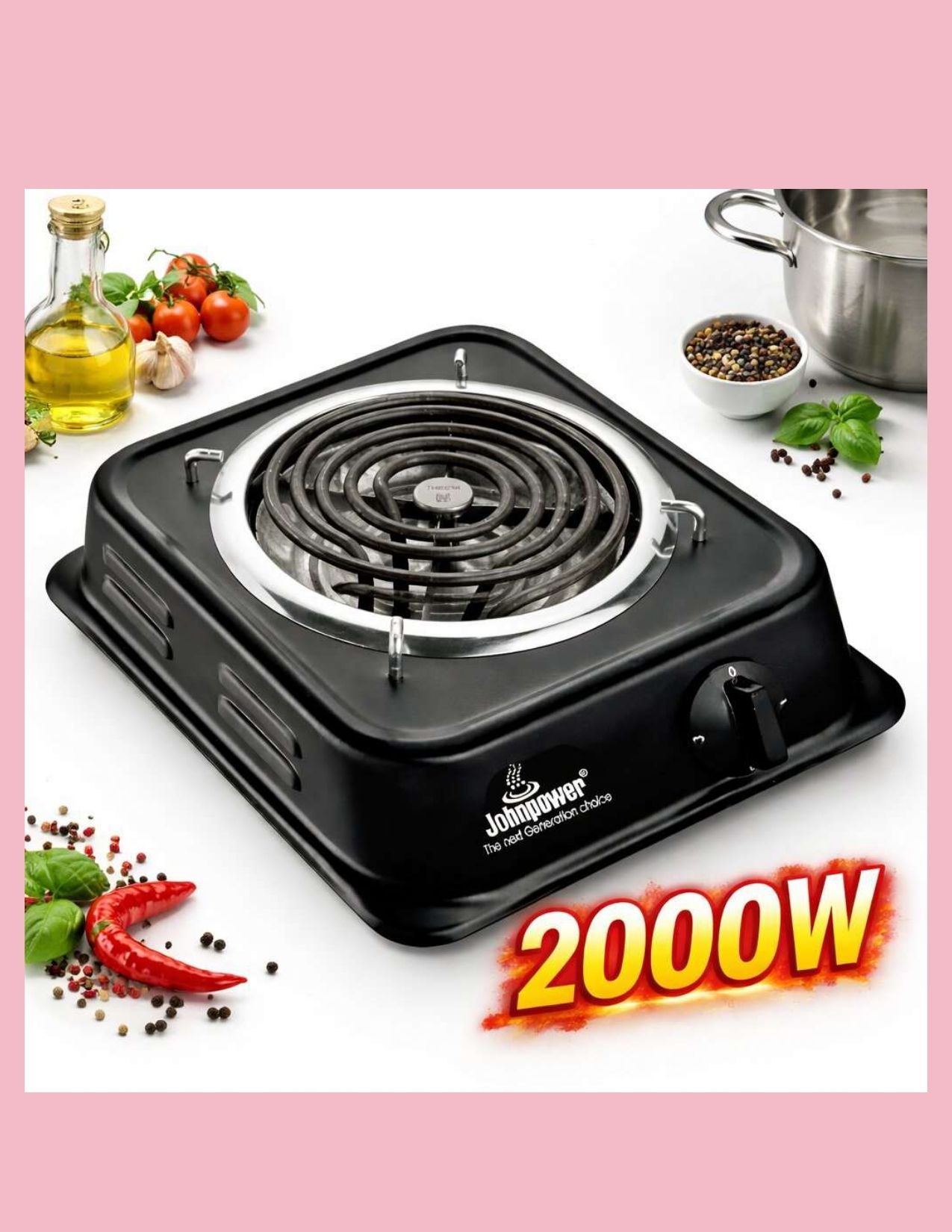 johnpower 2000w Black Hotplate-35 Electric Cooking Heater-picture-28
