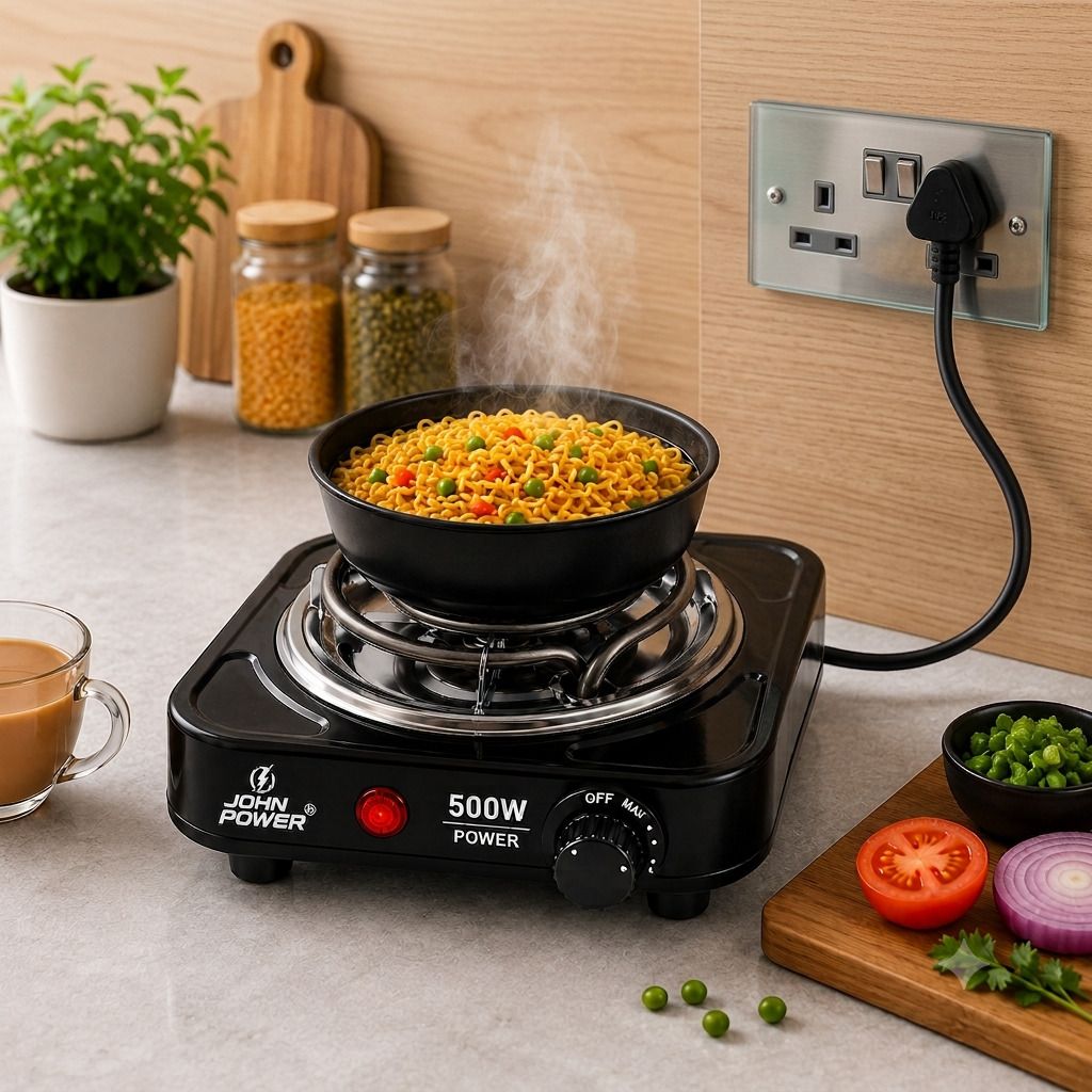 johnpower 500 Watt Mini Hot Plate Electric Cooking Heater-picture-6
