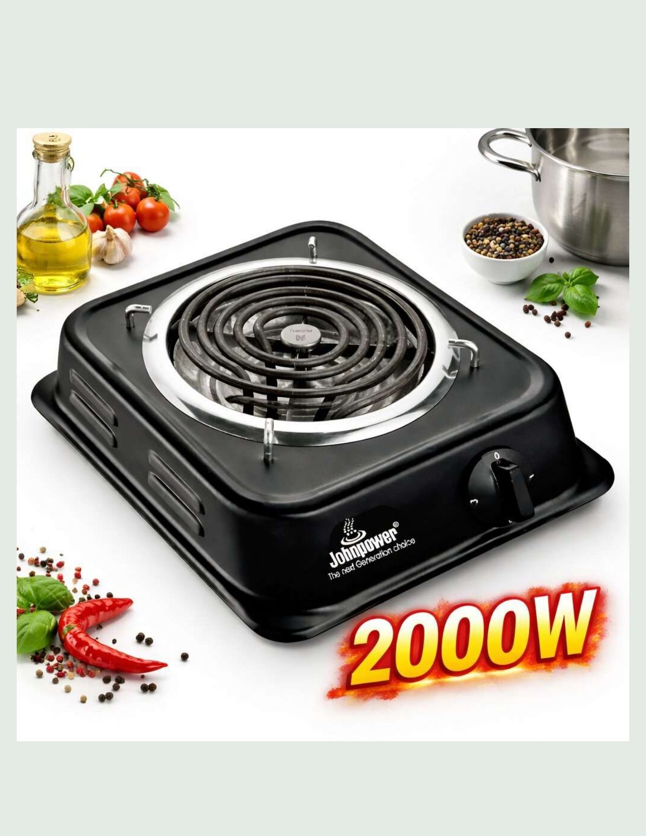 johnpower 2000w Black Hotplate-10 Electric Cooking Heater-picture-48