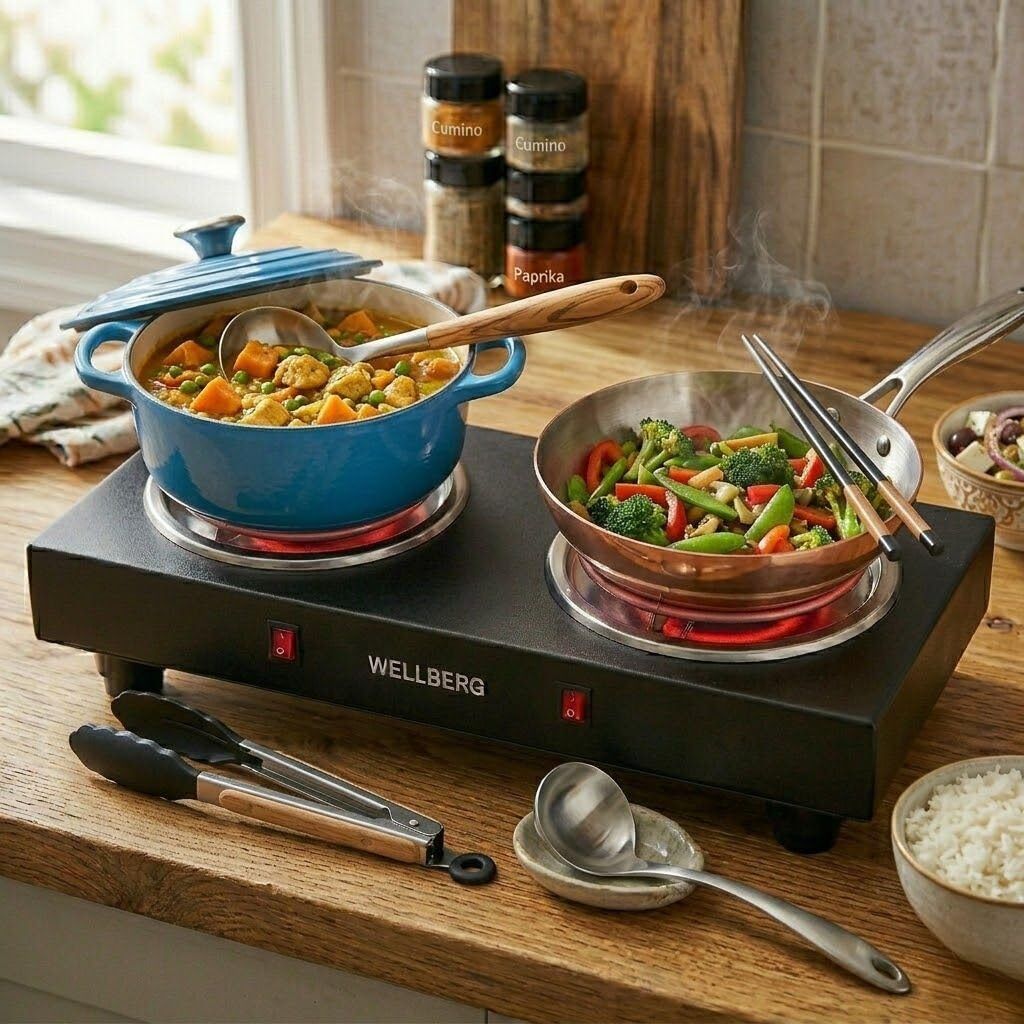 wellberg Electric Dual Burner Hot Plate for Healthy Slow Cooking and Heating Electric Cooking Heater-picture-40
