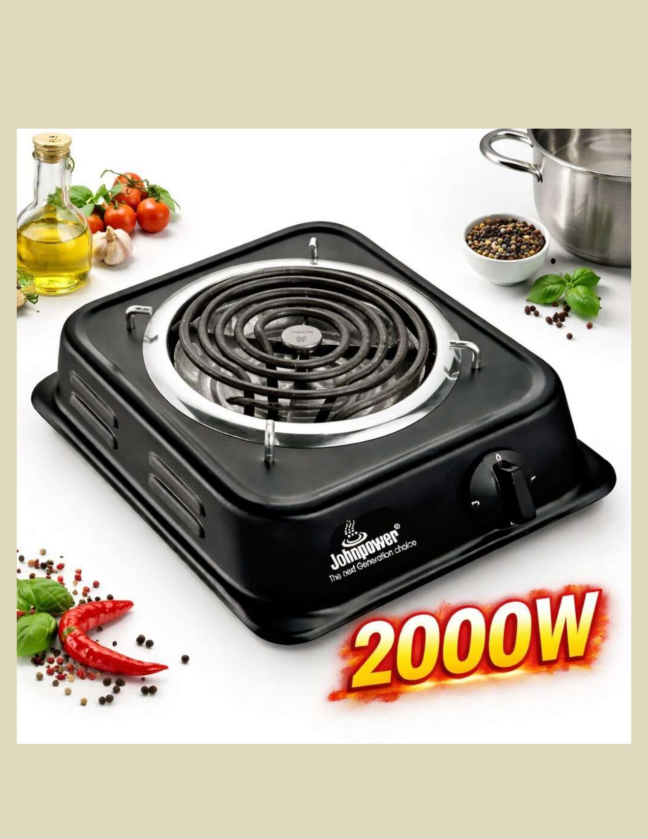 johnpower 2000w Black Hotplate-7 Electric Cooking Heater-picture-36
