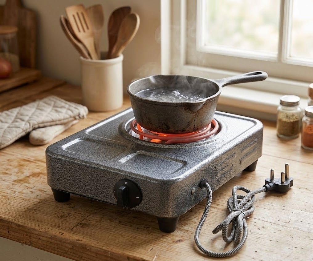 2000 Watts Radiant Single Burner Round Grill G-Coil Hot Plate Cooktop Cord Stove Electric Cooking Heater-image-5