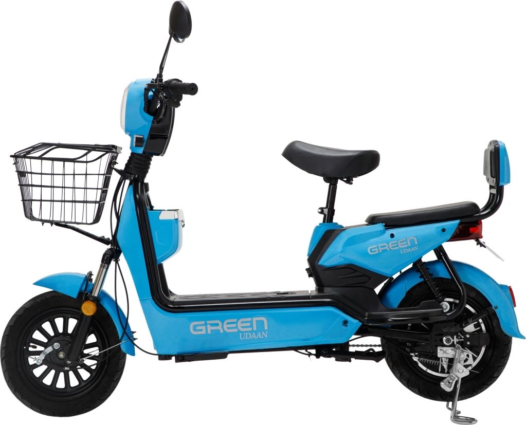 Udaan 30KM Electric Bike Scooter Blue 10 inches Single Speed Lead-acid (SLA) Electric Cycle-image-49