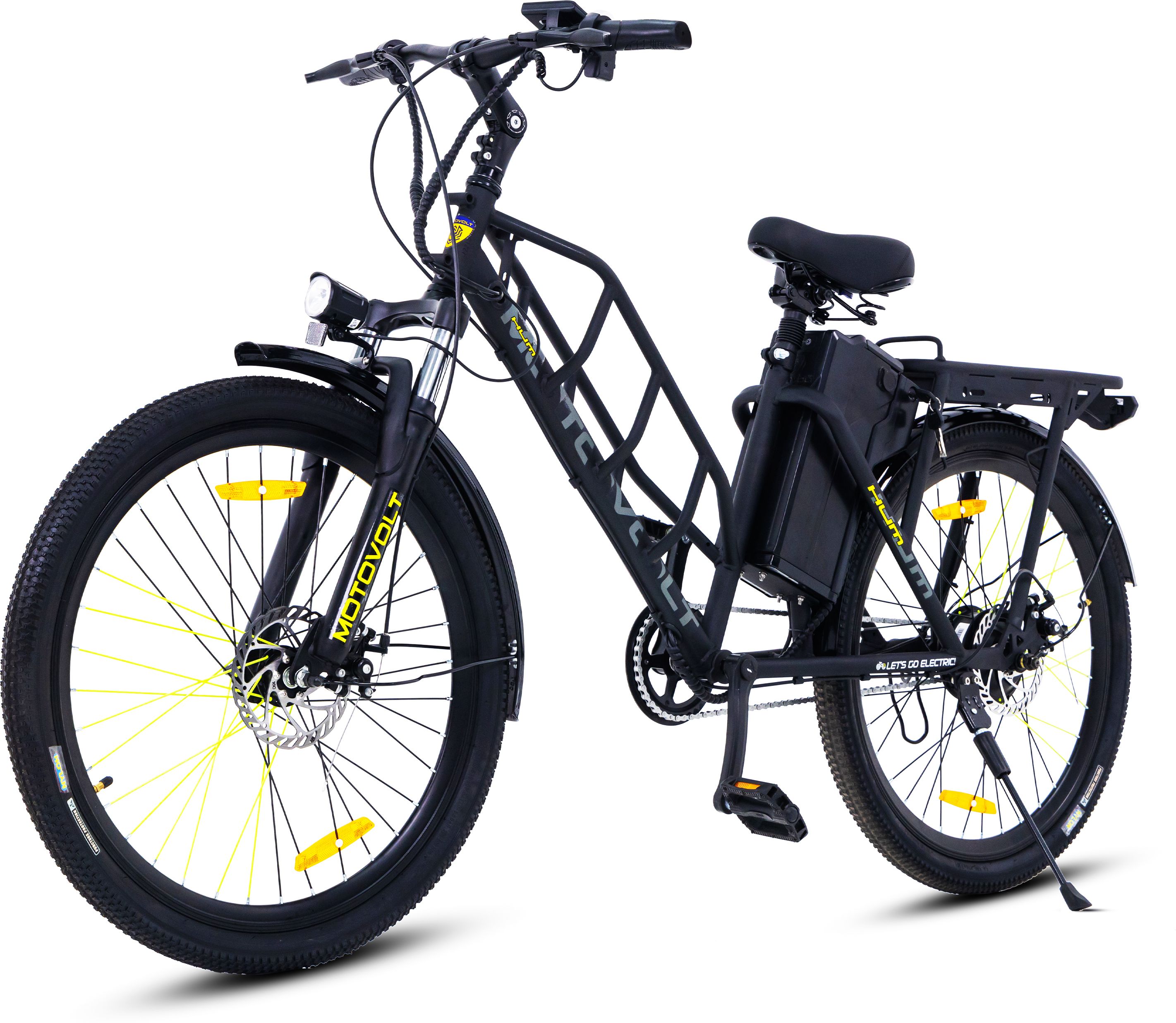 HUM Black 26 inches Single Speed Lithium-ion (Li-ion) Electric Cycle