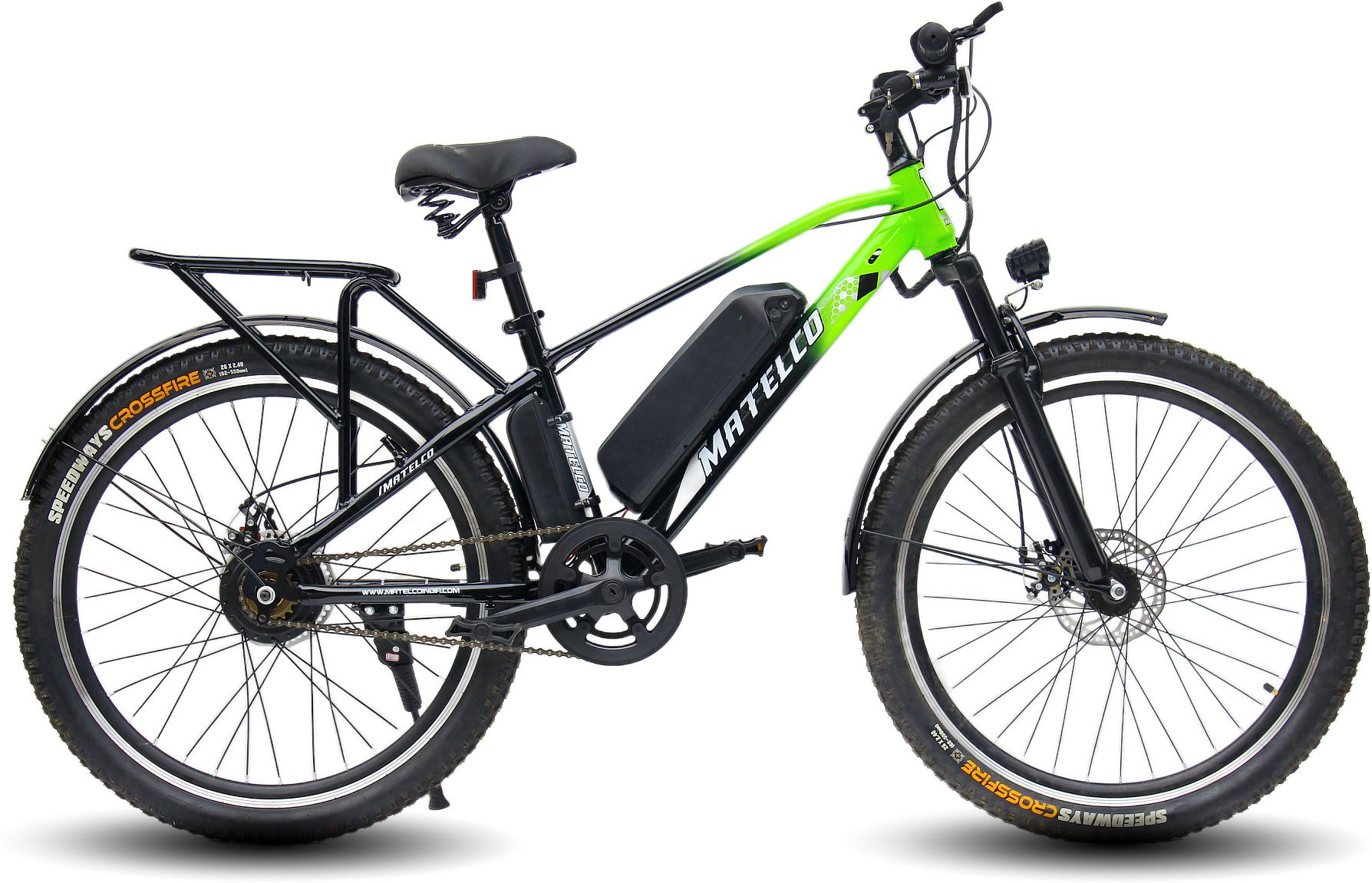 ULTRA EA IBC26 WITH CARRIER AND STEEL MUDGAURD GREEN & BLACK 26 inches Single Speed Lithium-ion (Li-ion) Electric Cycle