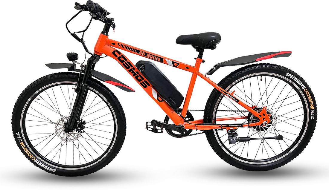 Cosmos 26 Inches Electric Cycle | 45 KM Range | 36V/7.5AH Battery | 250W Motor 26 inches Single Speed Lithium-ion (Li-ion) Electric Cycle