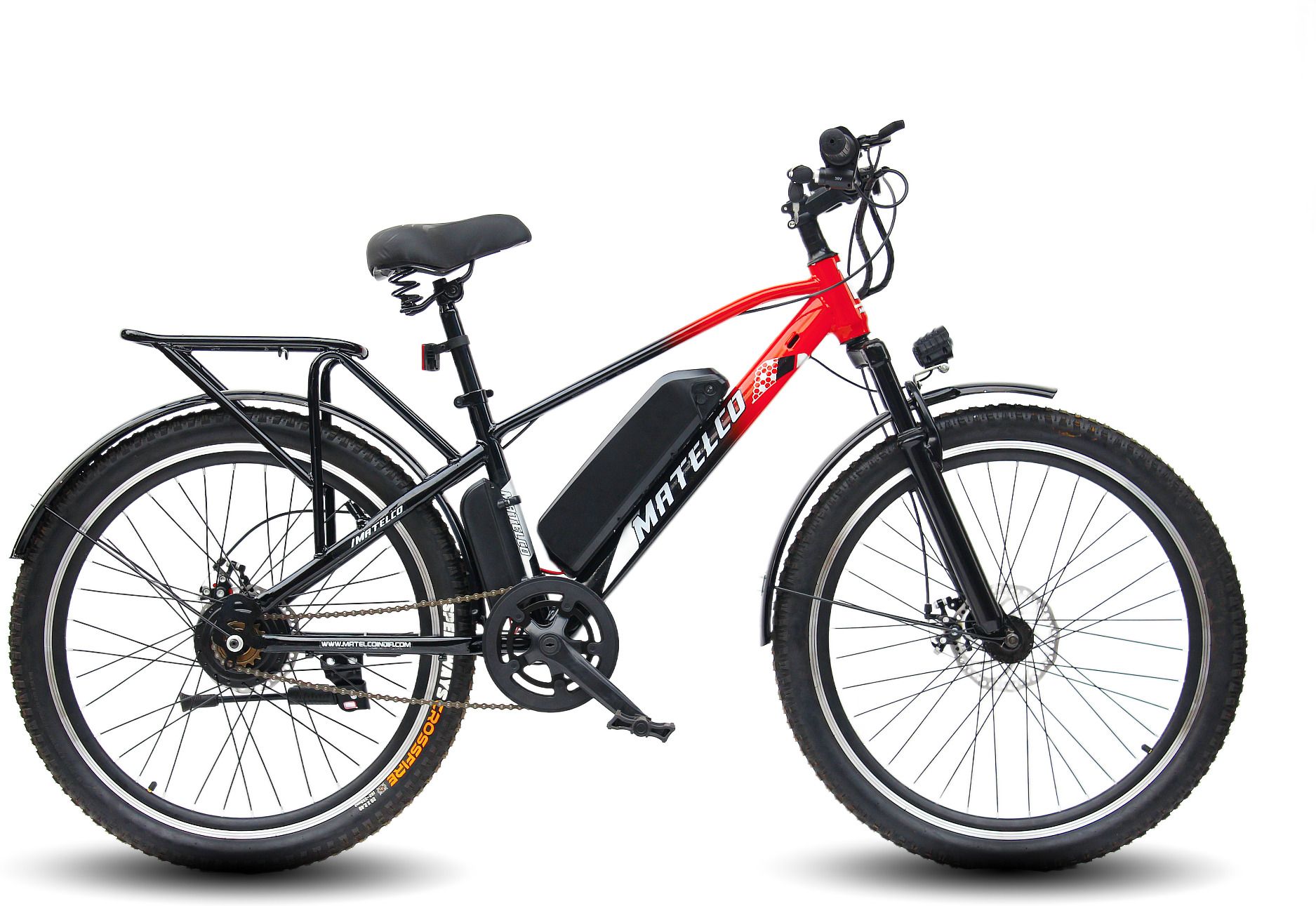 matelco ULTRA EA IBC26 WITH CARRIER AND STEEL MUDGAURD RED & BLACK 26 inches Single Speed Lithium-ion (Li-ion) Electric Cycle-picture-38