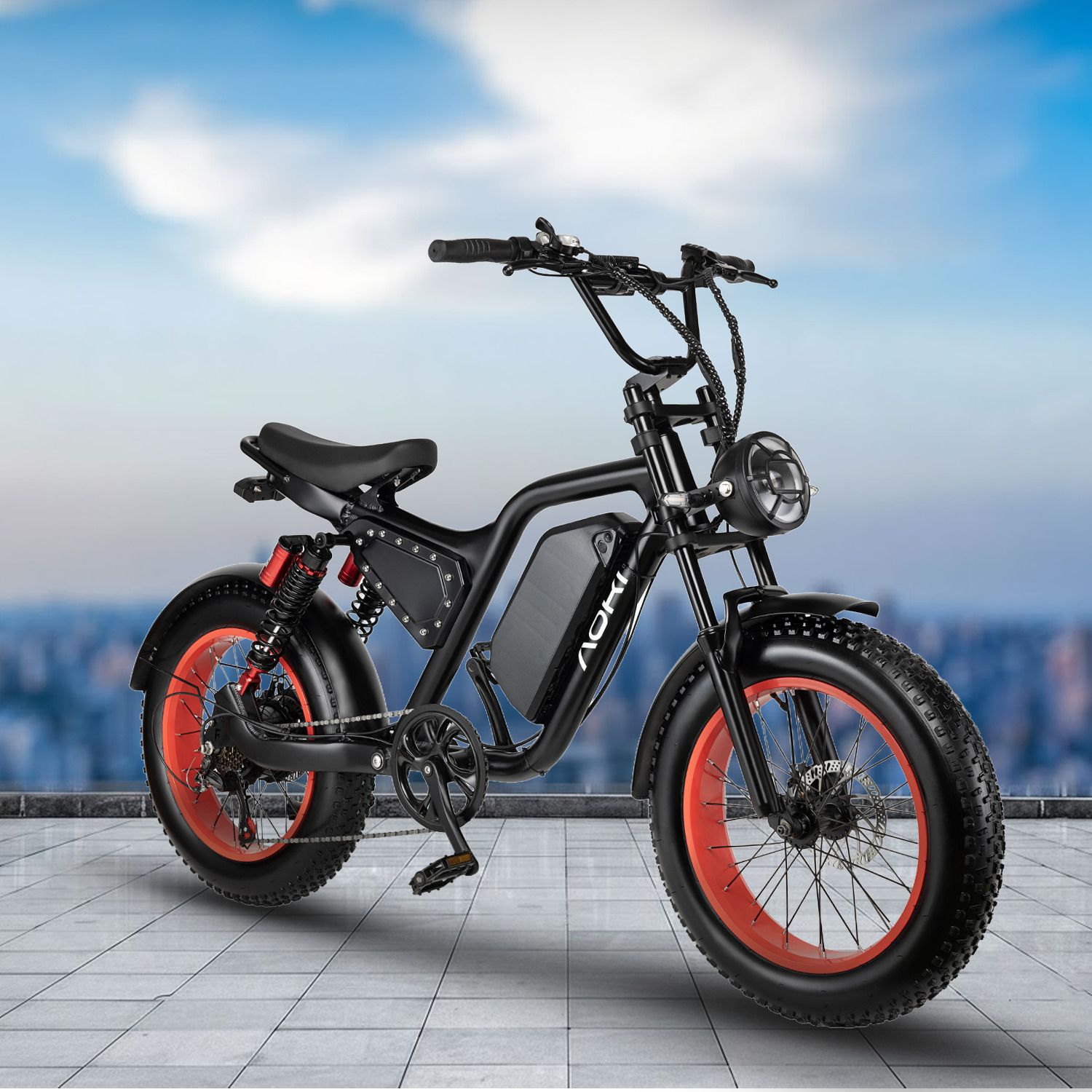 Street Ghost 105km Dual Rear Suspension 20 inches 7 Gear Lithium-ion (Li-ion) Electric Cycle