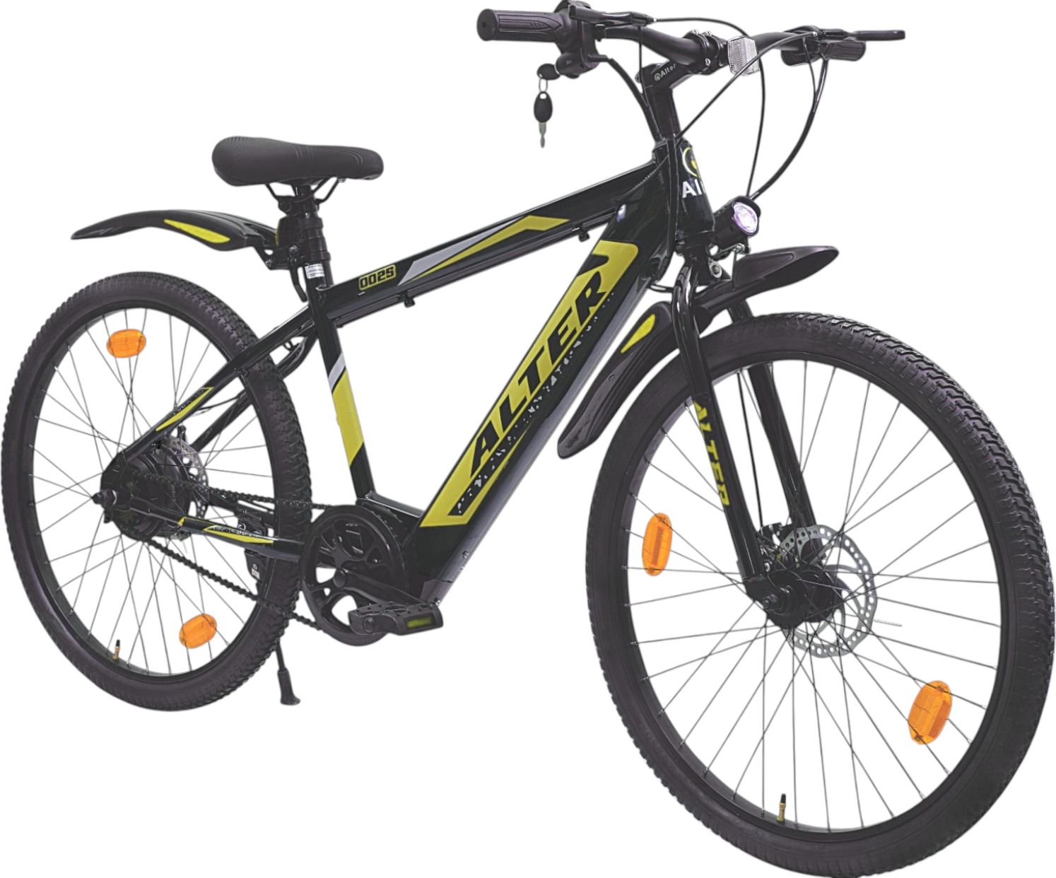 26" ELECTRIC CYCLE 002S | YELLOW | 95% PRE- ASSEMBLED WITH CHARGER 26 inches Single Speed Lithium-ion (Li-ion) Electric Cycle-image-24