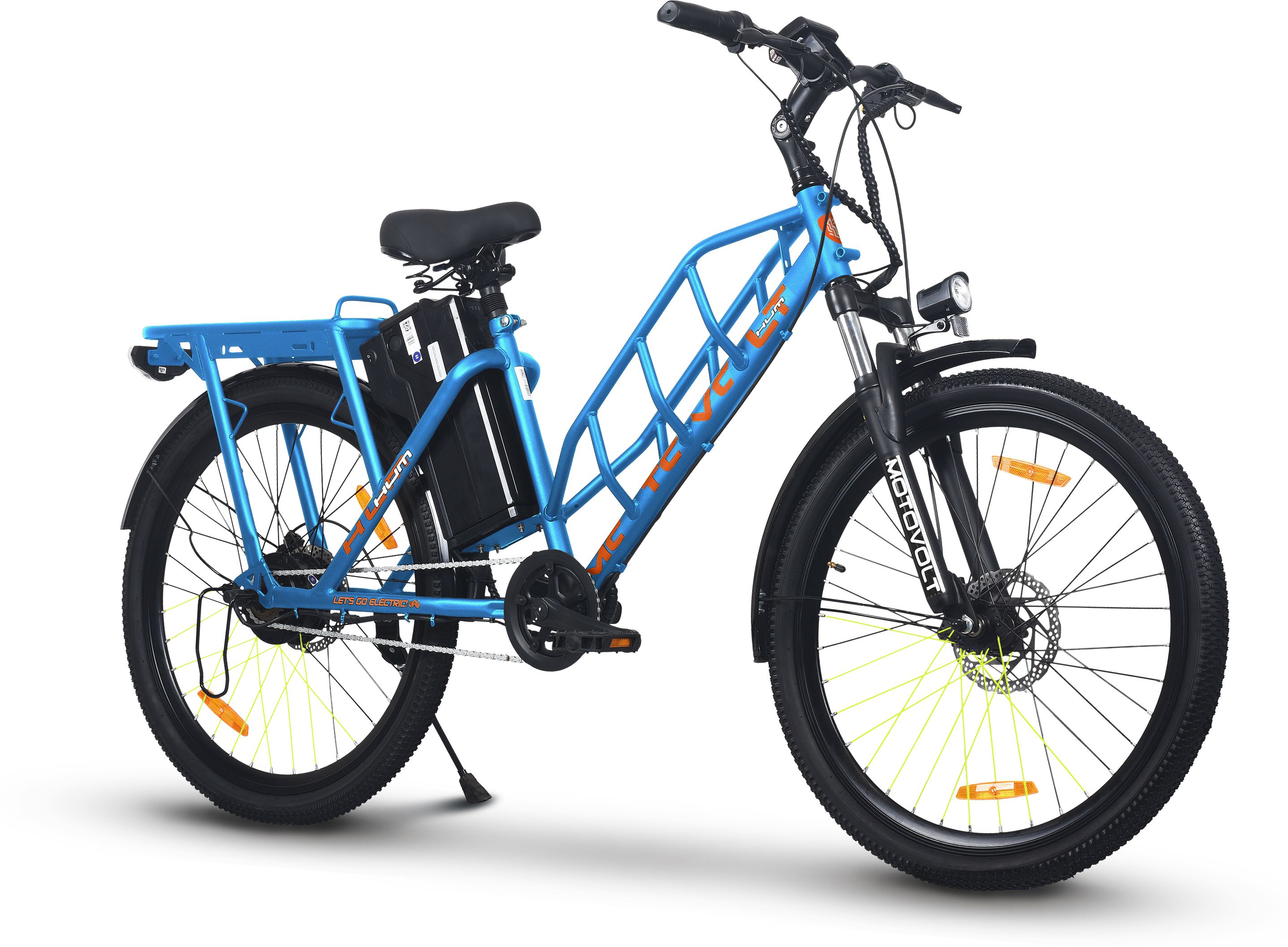 HUM 24 Nova Blue Range upto 45 Km in PAS Mode 24 inches Single Speed Lithium Iron Phosphate Electric Cycle-image-9