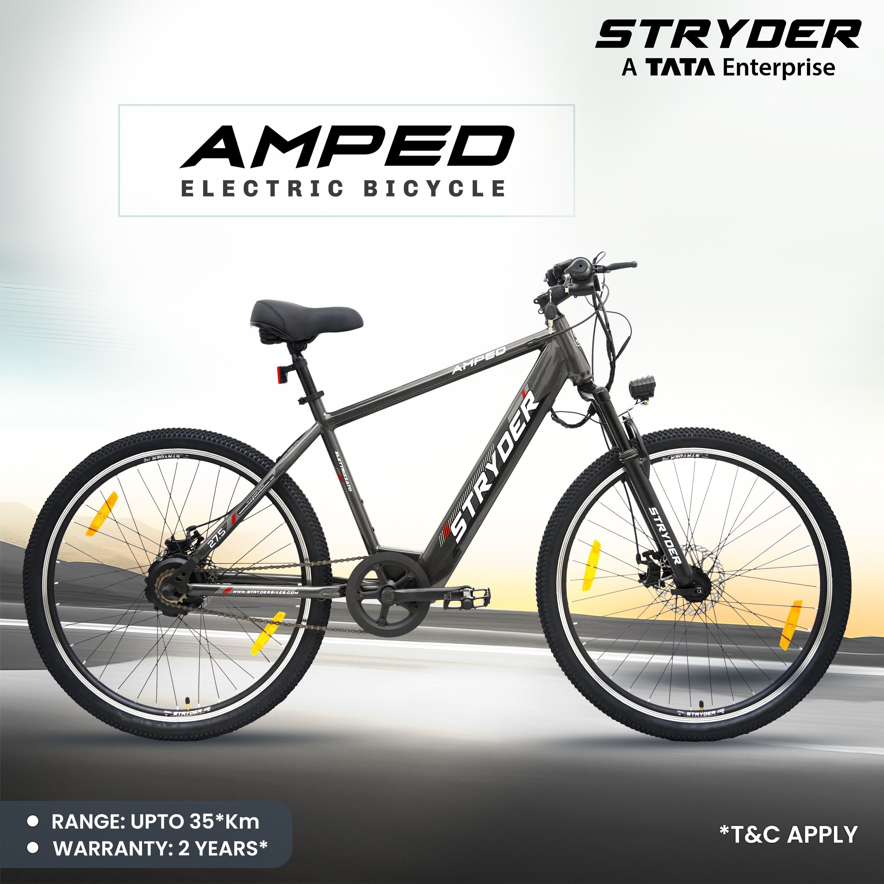 AMPED 27.5T Electric Cycle Up to 35Km Range | Lightweight & Stylish Ride | 27.5 inches Single Speed Lithium-ion (Li-ion) Electric Cycle-image-29