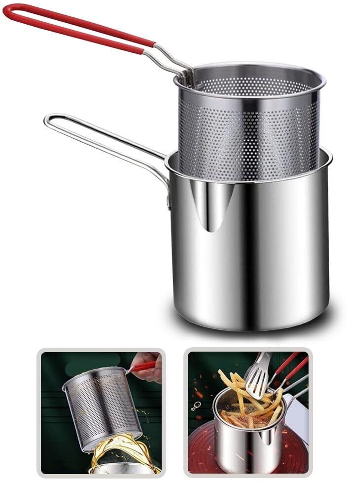 1.4 Liter Stainless Steel Deep Fryer Pot Pan 1.4 L Electric Deep Fryer